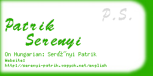 patrik serenyi business card